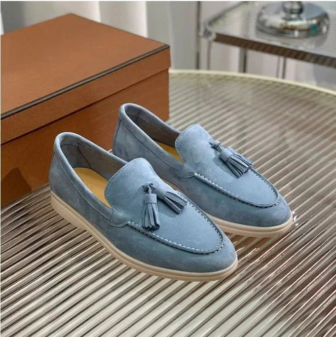 Shoes Woman Flats Loafers With Fur Slip-on Casual Female Sneakers Round Toe Dress Big Size Driving Slip On Summer PU Sewing Lace